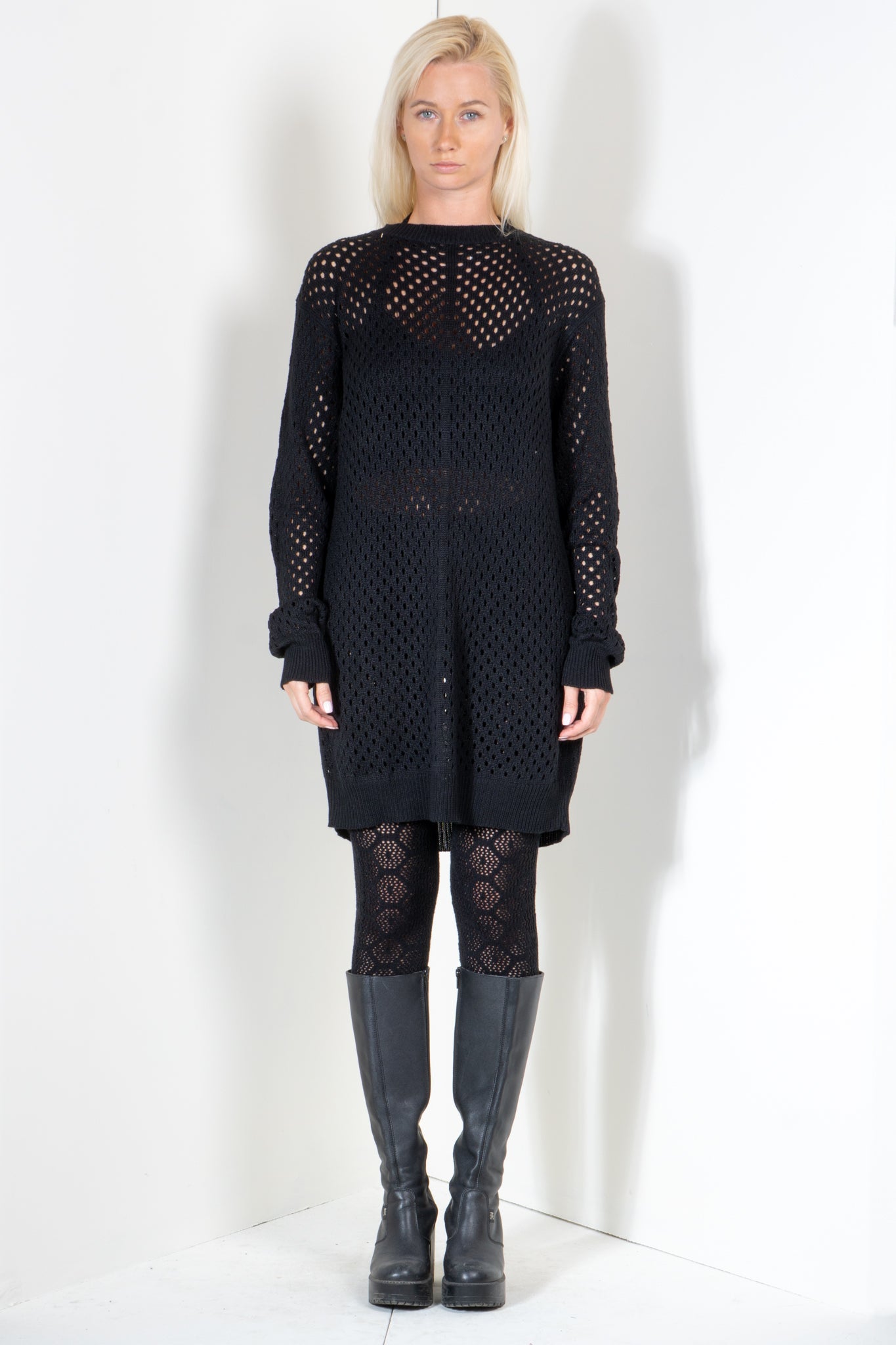 Shirt Dress in Eyelet Motif