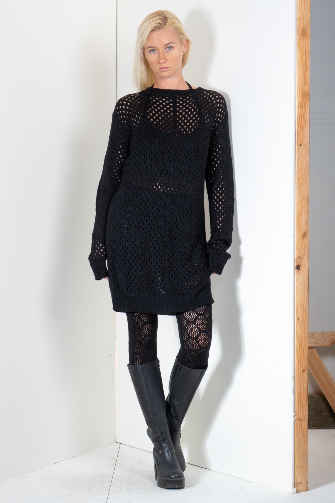 Shirt Dress in Eyelet Motif