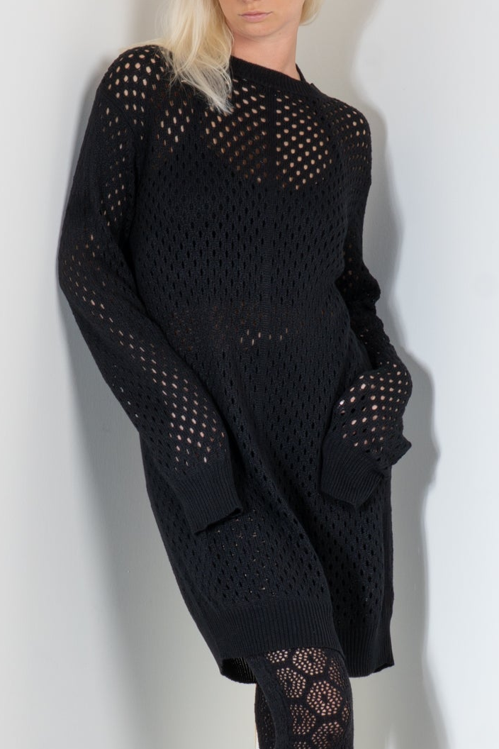 Shirt Dress in Eyelet Motif