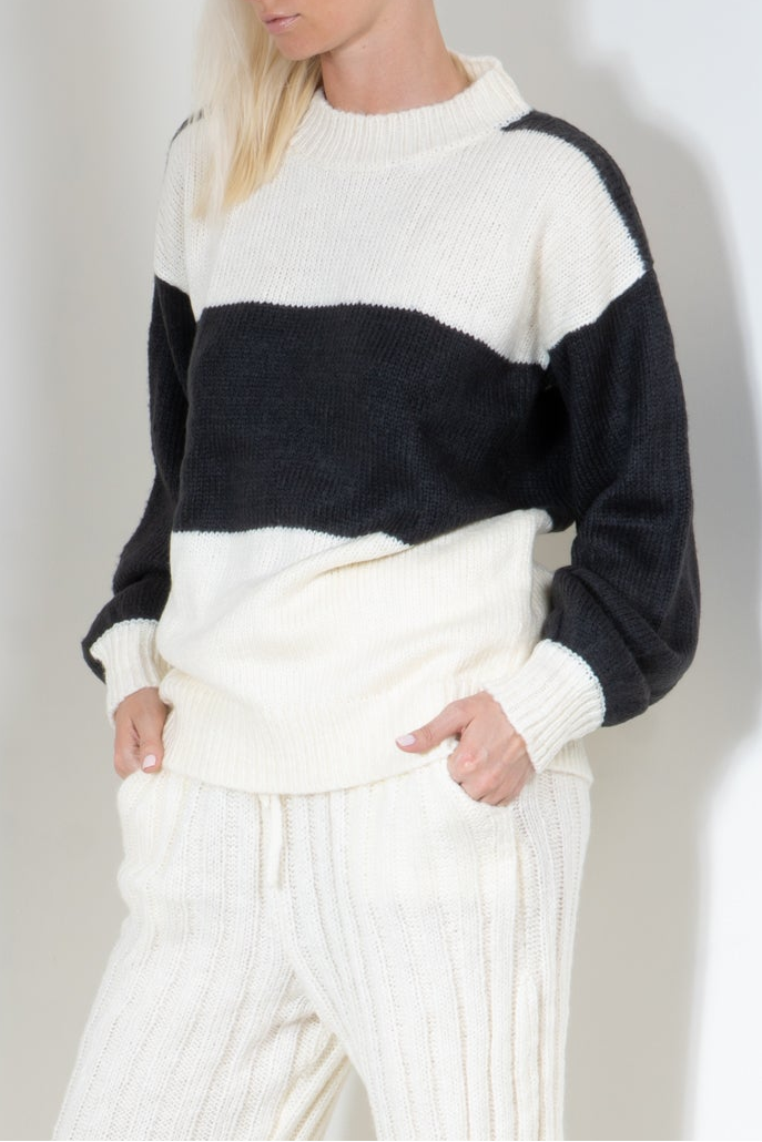 Sweater with Mono Stripe